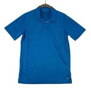 DSG Golf Kids XL Blue Performance Short Sleeve Polo Shirt Athletic Sporty Tennis